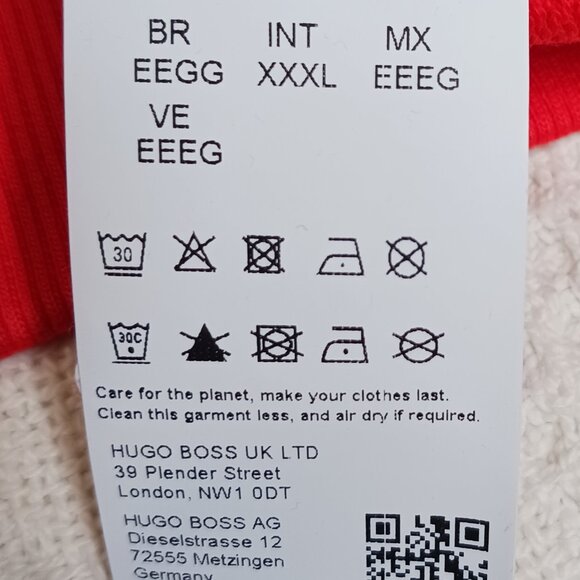 BOSS Cotton Terry Hoodie Orange Men's Plus size 3XL - Picture 8 of 12